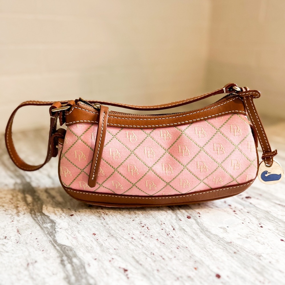 Dooney & Bourke Mini Signature Pink and Green Shoulder Bag